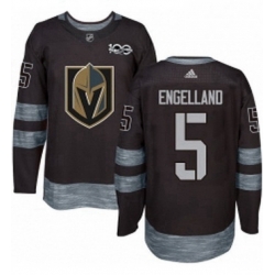 Mens Adidas Vegas Golden Knights 5 Deryk Engelland Authentic Black 1917 2017 100th Anniversary NHL Jersey 