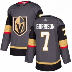 Mens Adidas Vegas Golden Knights 7 Jason Garrison Premier Gray Home NHL Jersey 