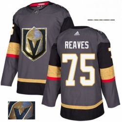 Mens Adidas Vegas Golden Knights 75 Ryan Reaves Authentic Gray Fashion Gold NHL Jersey 