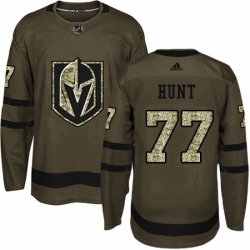 Mens Adidas Vegas Golden Knights 77 Brad Hunt Authentic Green Salute to Service NHL Jersey 