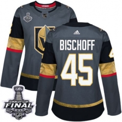 womens jake bischoff vegas golden knights jersey gray adidas 45 nhl home 2018 stanley cup final authentic