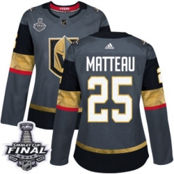 womens stefan matteau vegas golden knights jersey gray adidas 25 nhl home 2018 stanley cup final authentic