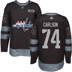 Capitals #74 John Carlson Black 1917 2017 100th Anniversary Stitched NHL Jersey