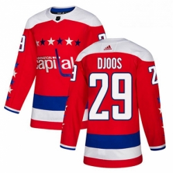 Mens Adidas Washington Capitals 29 Christian Djoos Authentic Red Alternate NHL Jersey 