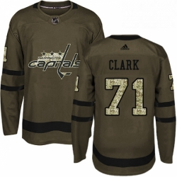 Mens Adidas Washington Capitals 71 Kody Clark Premier Green Salute to Service NHL Jersey 