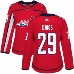 Womens Adidas Washington Capitals 29 Christian Djoos Premier Red Home NHL Jersey 