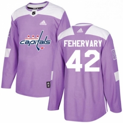 Youth Adidas Washington Capitals 42 Martin Fehervary Authentic Purple Fights Cancer Practice NHL Jerse