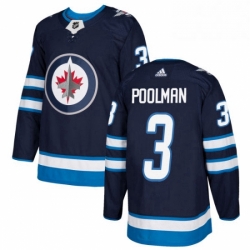 Mens Adidas Winnipeg Jets 3 Tucker Poolman Authentic Navy Blue Home NHL Jersey 