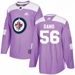 Mens Adidas Winnipeg Jets 56 Marko Dano Authentic Purple Fights Cancer Practice NHL Jersey 