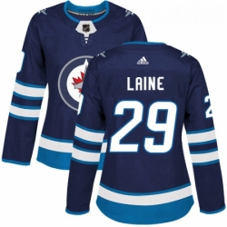 Womens Adidas Winnipeg Jets 29 Patrik Laine Premier Navy Blue Home NHL Jersey 