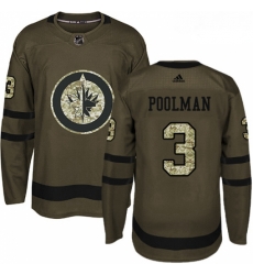 Youth Adidas Winnipeg Jets 3 Tucker Poolman Premier Green Salute to Service NHL Jersey 