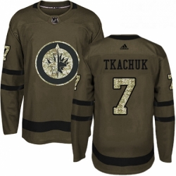 Youth Adidas Winnipeg Jets 7 Keith Tkachuk Authentic Green Salute to Service NHL Jersey 