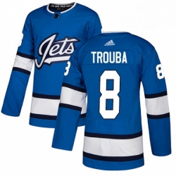 Youth Adidas Winnipeg Jets 8 Jacob Trouba Authentic Blue Alternate NHL Jersey 