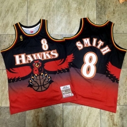 Hawks 8 Steve Smith Red 1996 97 Hardwood Classics Jersey