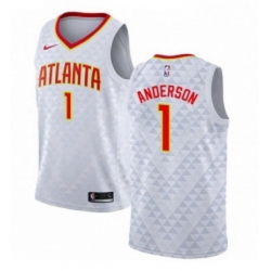 Youth Nike Atlanta Hawks 1 Justin Anderson Swingman White NBA Jersey Association Edition 