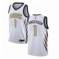 Youth Nike Atlanta Hawks 1 Justin Anderson Swingman White NBA Jersey City Edition 