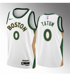 Men Boston Celtics 0 Jayson Tatum White 2023 24 City Edition Stitched Basketball Jersey