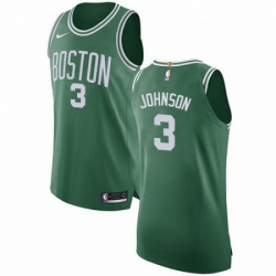 Mens Nike Boston Celtics 3 Dennis Johnson Authentic GreenWhite No Road NBA Jersey Icon Edition