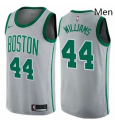 Mens Nike Boston Celtics 44 Robert Williams Swingman Gray NBA Jersey City Edition 