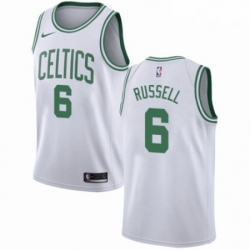 Mens Nike Boston Celtics 6 Bill Russell Authentic White NBA Jersey Association Edition