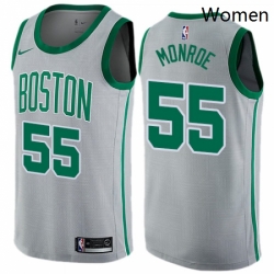 Womens Nike Boston Celtics 55 Greg Monroe Swingman Gray NBA Jersey City Edition 