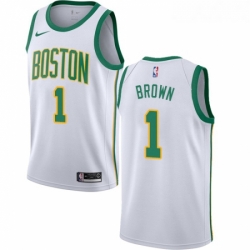 Youth Nike Boston Celtics 1 Walter Brown Swingman White NBA Jersey City Edition