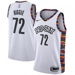 Men Nike 2019-20 Nets Biggie #72 City Jersey White