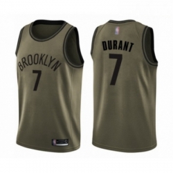 Mens Brooklyn Nets 7 Kevin Durant Swingman Green Salute to Service Basketball Jersey 