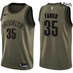 Mens Nike Brooklyn Nets 35 Kenneth Faried Swingman Green Salute to Service NBA Jersey 