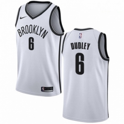 Mens Nike Brooklyn Nets 6 Jared Dudley Swingman White NBA Jersey Association Edition 