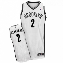 Womens Adidas Brooklyn Nets 2 Nik Stauskas Authentic White Home NBA Jersey 