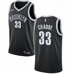 Womens Nike Brooklyn Nets 33 Allen Crabbe Swingman Black Road NBA Jersey Icon Edition 