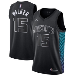 Nike Hornets #15 Kemba Walker Black NBA Jordan Swingman City Edition Jersey