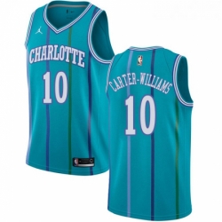 Womens Nike Jordan Charlotte Hornets 10 Michael Carter Williams Authentic Aqua Hardwood Classics NBA Jersey 