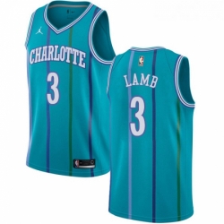 Womens Nike Jordan Charlotte Hornets 3 Jeremy Lamb Swingman Aqua Hardwood Classics NBA Jersey