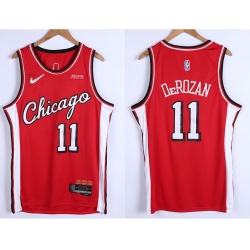 Men Chicago Bulls 11 DeMar DeRozan 75th Anniversary Red Edition Swingman Stitched Basketball Jersey