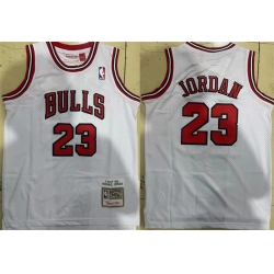 Men Chicago Bulls 23 Michael Jordan White 1997 98 Stitched JerseyA