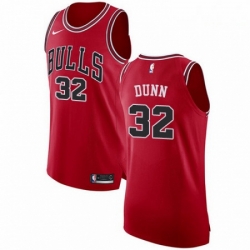 Mens Nike Chicago Bulls 32 Kris Dunn Authentic Red Road NBA Jersey Icon Edition