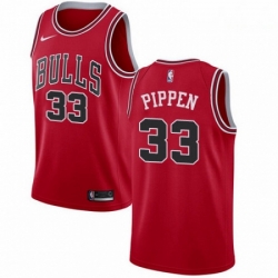 Mens Nike Chicago Bulls 33 Scottie Pippen Swingman Red Road NBA Jersey Icon Edition