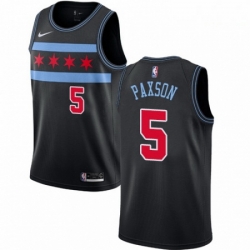 Mens Nike Chicago Bulls 5 John Paxson Swingman Black NBA Jersey City Edition 