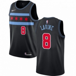 Mens Nike Chicago Bulls 8 Zach LaVine Swingman Black NBA Jersey City Edition