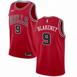 Mens Nike Chicago Bulls 9 Antonio Blakeney Swingman Red NBA Jersey Icon Edition 