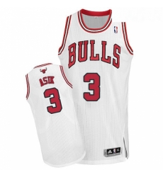 Youth Adidas Chicago Bulls 3 Omer Asik Authentic White Home NBA Jersey 