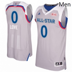 Mens Adidas Cleveland Cavaliers 0 Kevin Love Authentic Gray 2017 All Star NBA Jersey