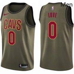 Mens Nike Cleveland Cavaliers 0 Kevin Love Swingman Green Salute to Service NBA Jersey