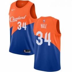 Womens Nike Cleveland Cavaliers 34 Tyrone Hill Swingman Blue NBA Jersey City Edition