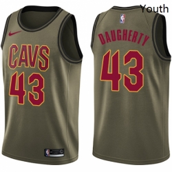 Youth Nike Cleveland Cavaliers 43 Brad Daugherty Swingman Green Salute to Service NBA Jersey