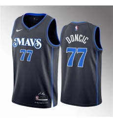 Men Dallas Mavericks 77 Luka Doncic Black 2023 24 City Edition Stitched Basketball Jersey