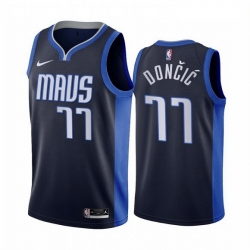 Men Dallas Mavericks 77 Luka Doncic Navy NBA Swingman 2020 21 Earned Edition Jersey