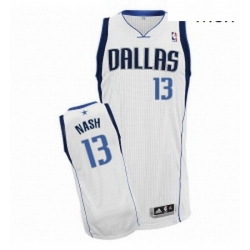 Mens Adidas Dallas Mavericks 13 Steve Nash Authentic White Home NBA Jersey